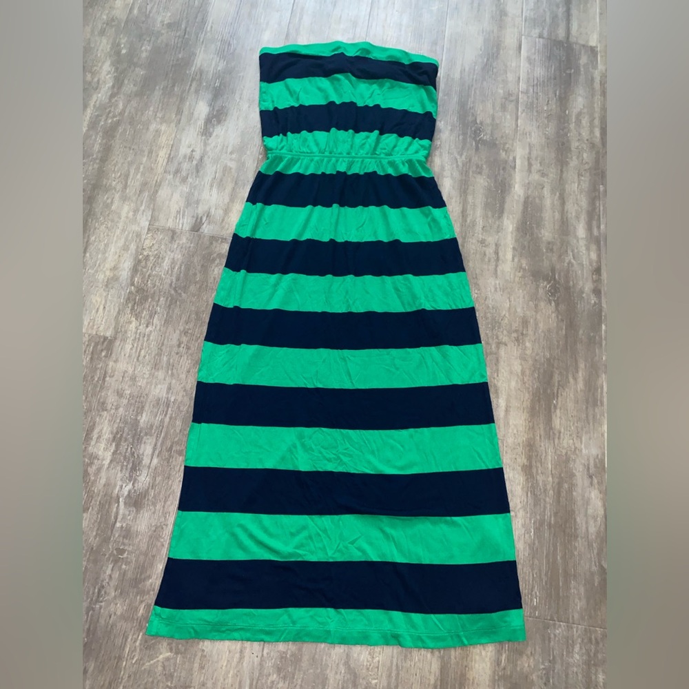 Vintage GAP green and navy stripe tube dress